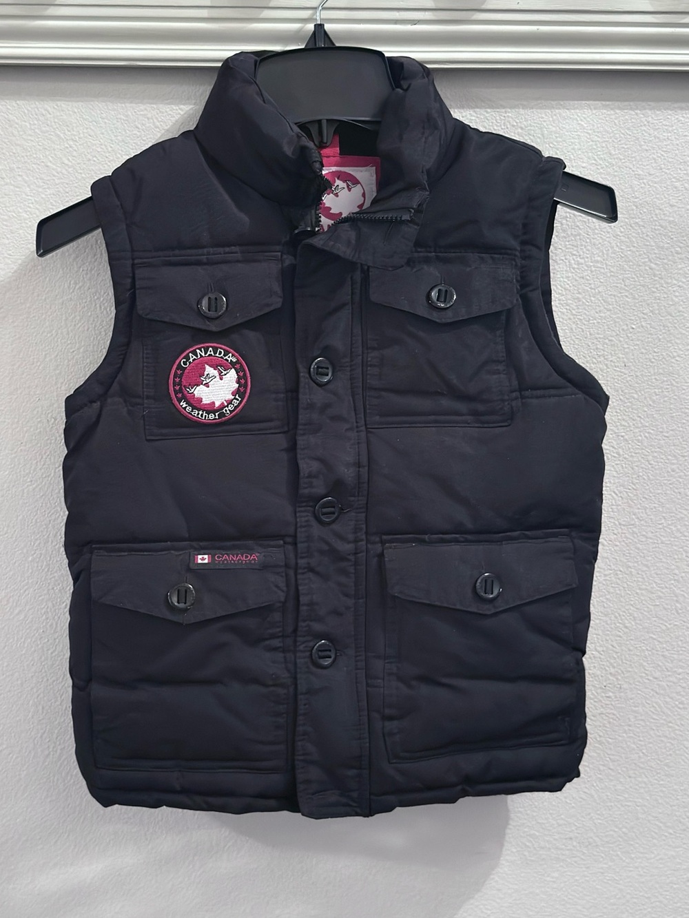 Canada Weather Gear Kids 4-Pocket Puffer Vest - Black, Size 7